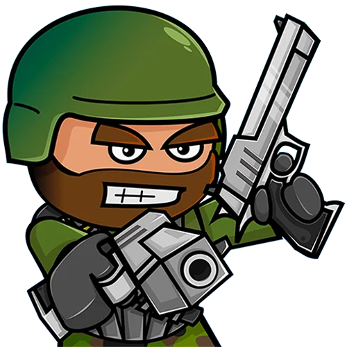 cartoon character of mini militia , doodle army 2